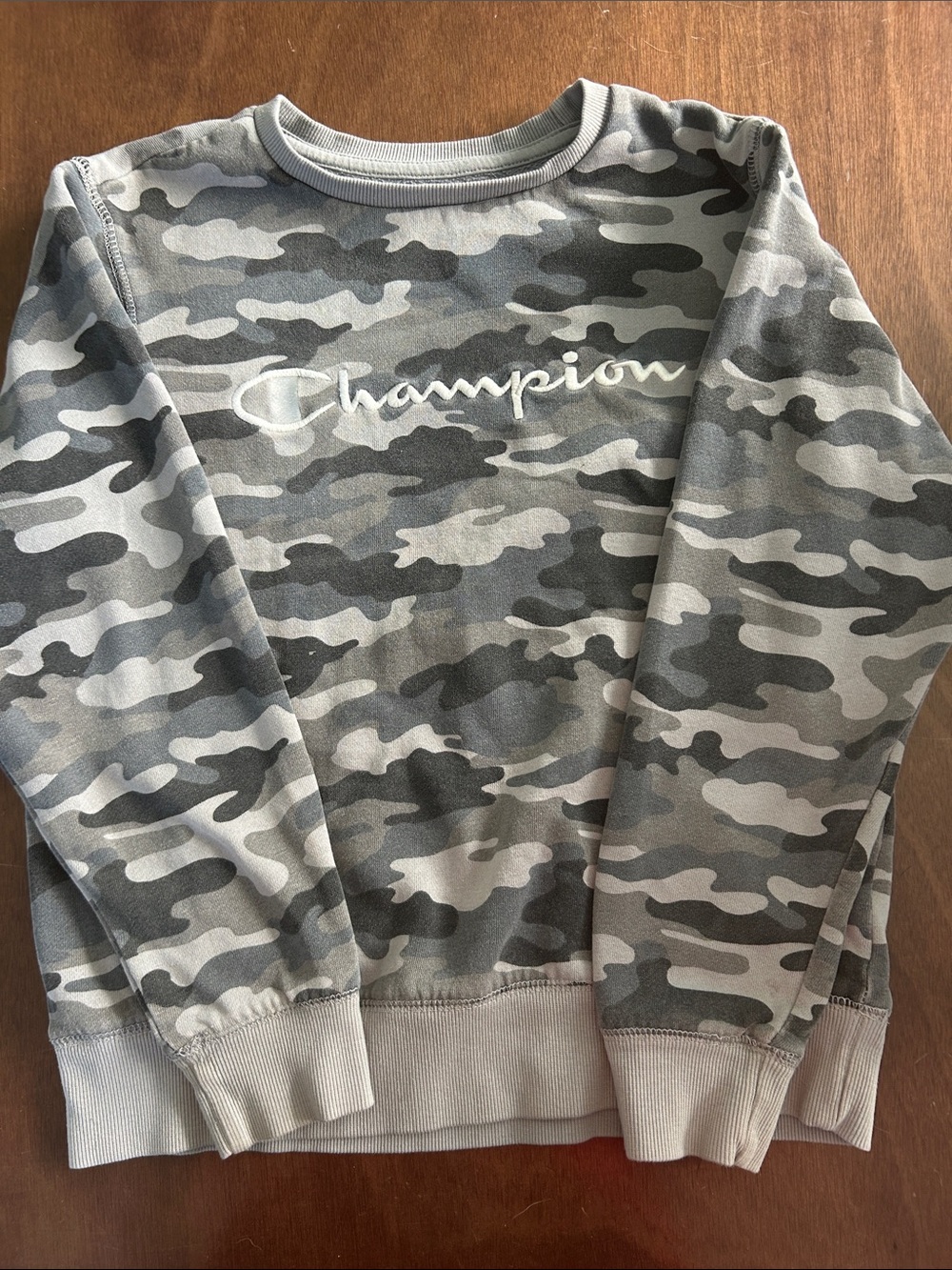Champion Grey Camo Crewneck Pajama Top